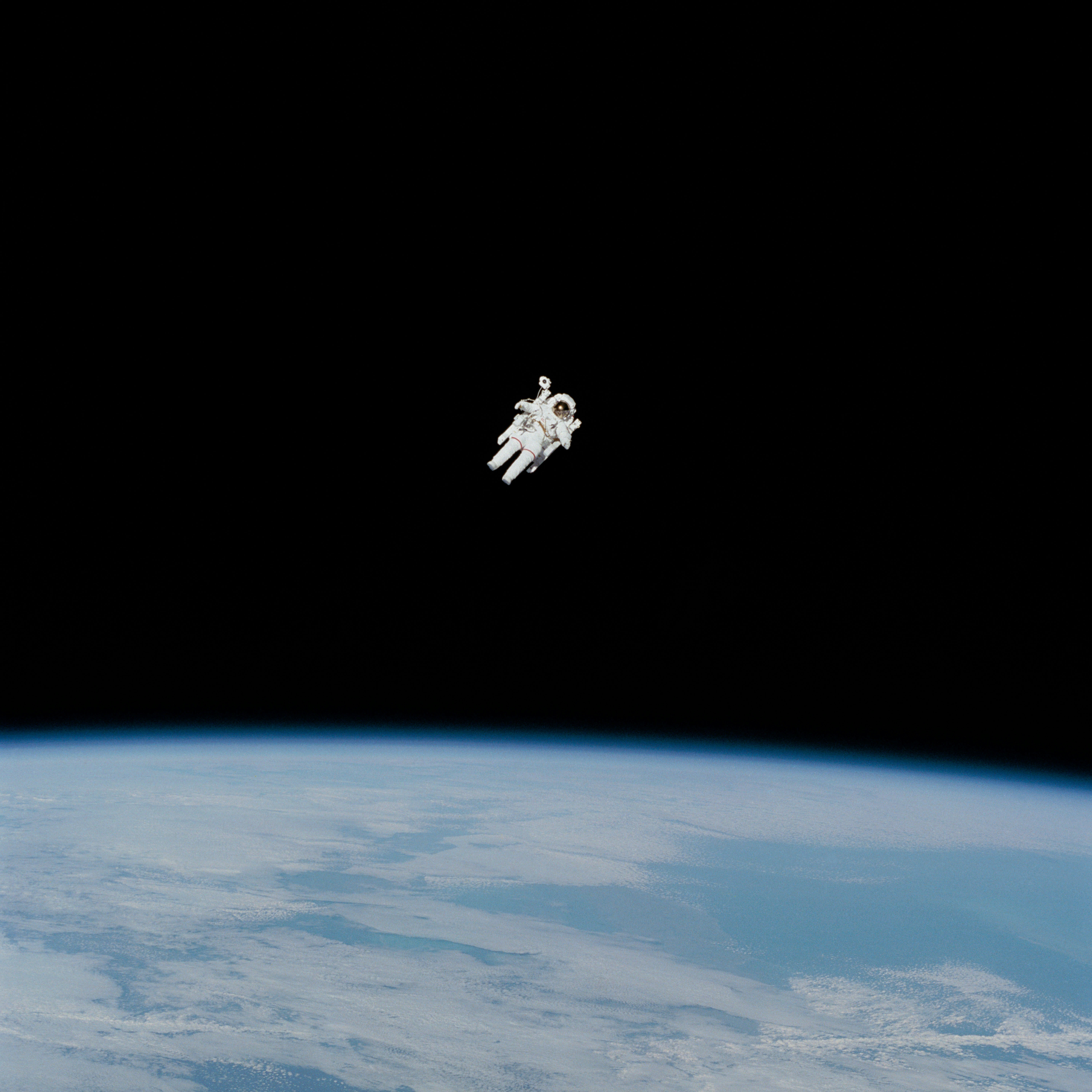 flying in space